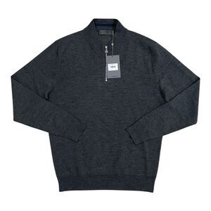 G/Fore G4 Golf Sweater Sleeve Logo 1/4 Zip Small Charcoal‎ Wool NWT MSRP $255